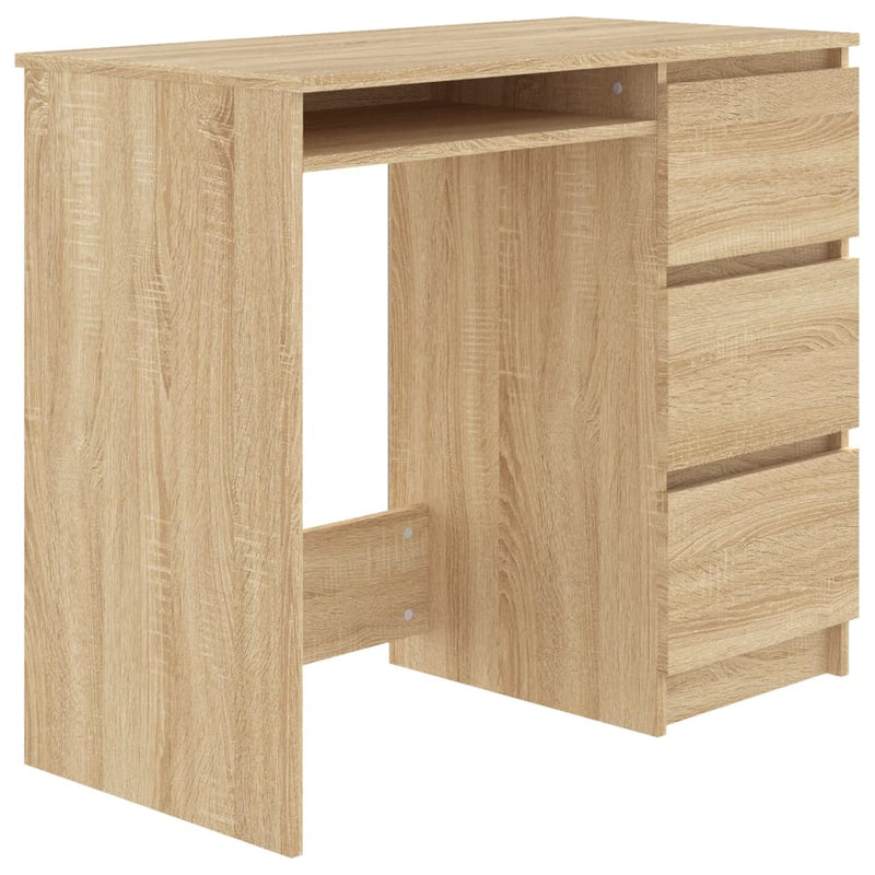 vidaXL Desk Sonoma Oak 90x45x76 cm Engineered Wood