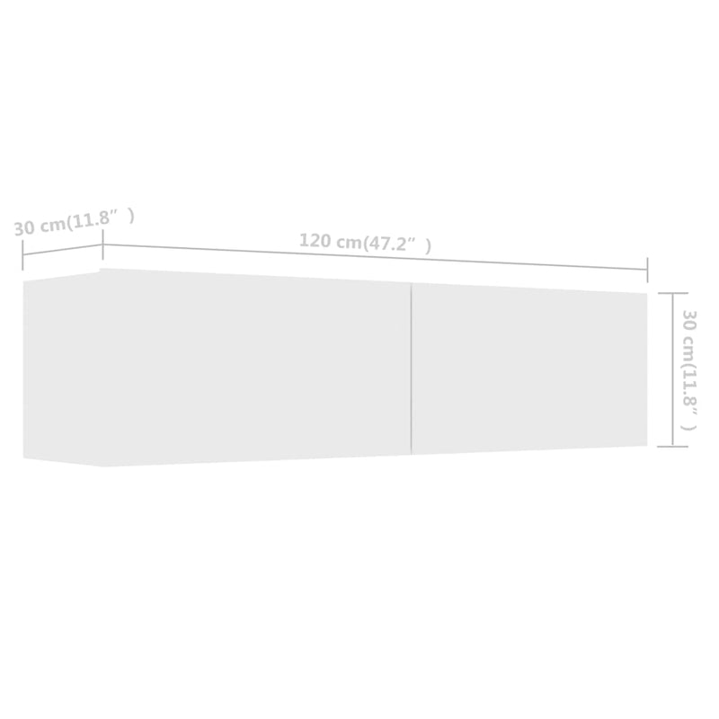 vidaXL TV Cabinet White 120x30x30 cm Engineered Wood