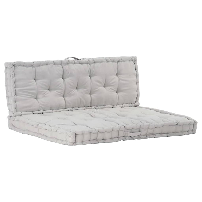 vidaXL Pallet Floor Cushions 2 pcs Cotton Grey