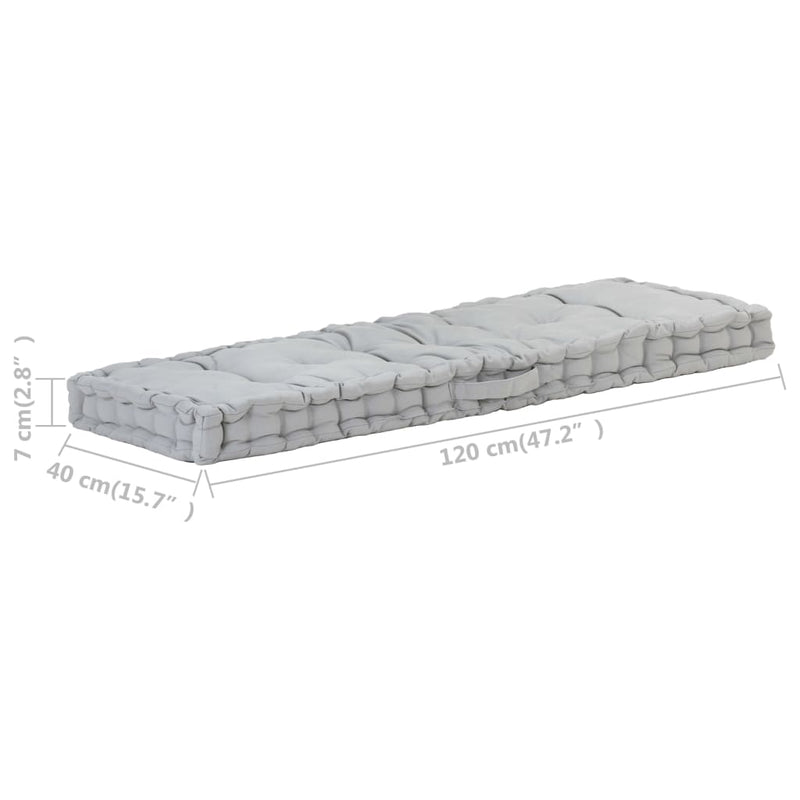 vidaXL Pallet Floor Cushions 2 pcs Cotton Grey
