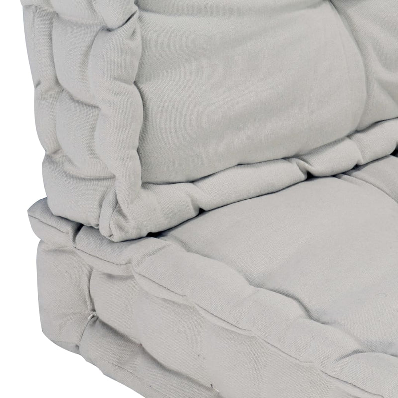 vidaXL Pallet Floor Cushions 2 pcs Cotton Grey