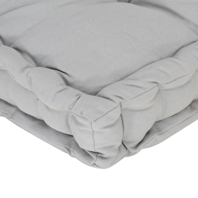 vidaXL Pallet Floor Cushions 2 pcs Cotton Grey