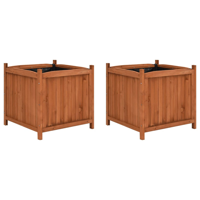 vidaXL Raised Beds 2 pcs 50x50x50 cm Firwood