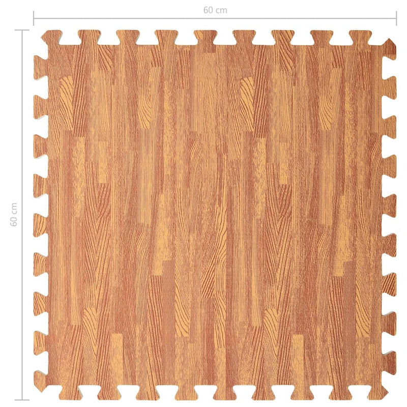 vidaXL Floor Mats 12 pcs Wood Grain 4.32 m² EVA Foam