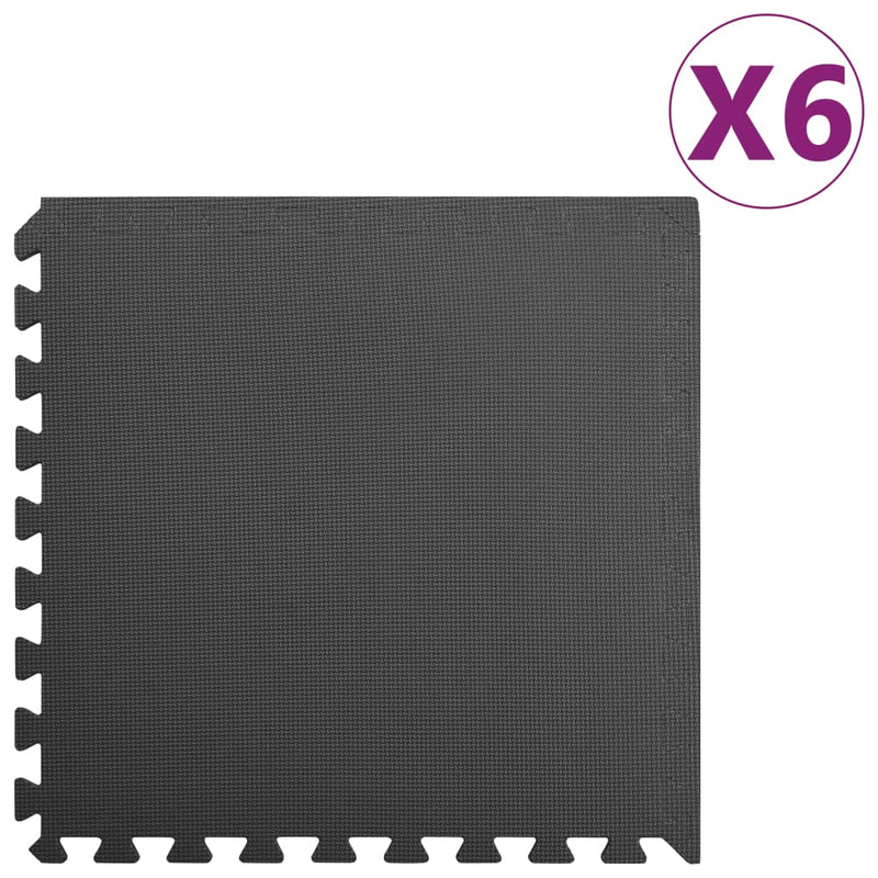 vidaXL Floor Mats 6 pcs 2.16 m² EVA Foam Black