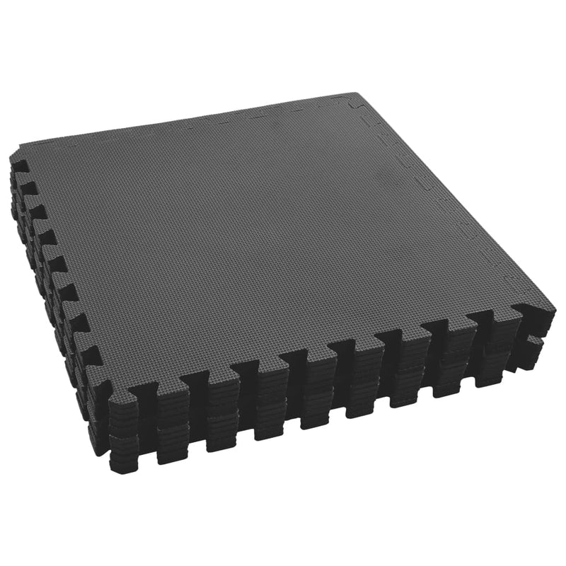 vidaXL Floor Mats 12 pcs 4.32 m² EVA Foam Black