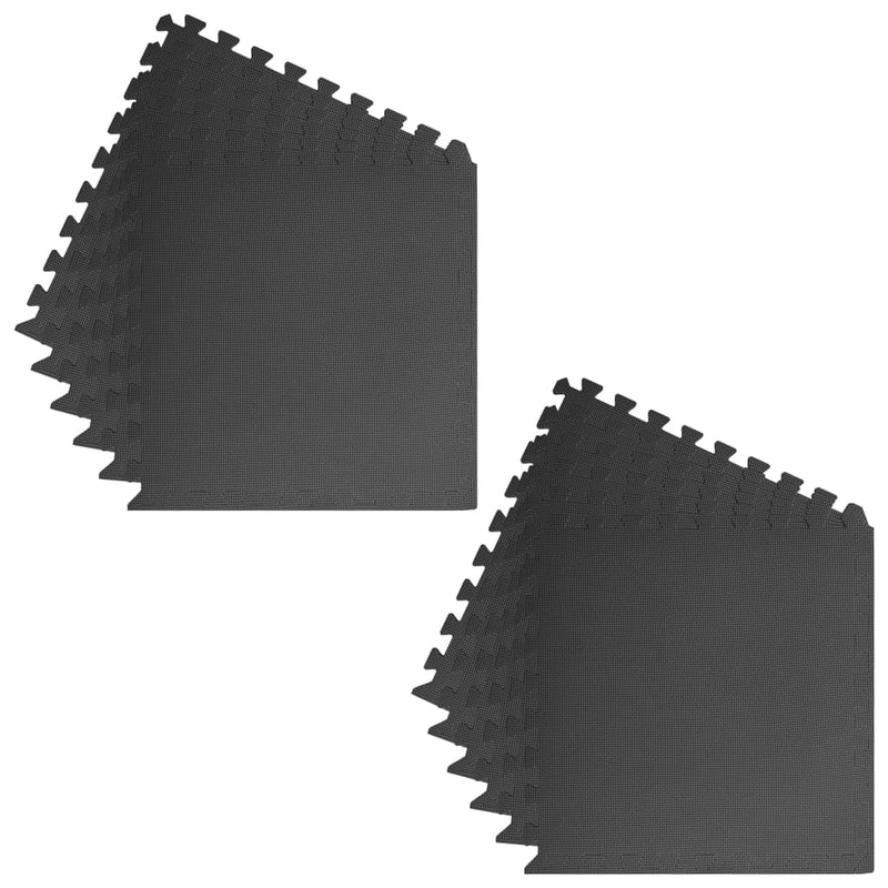 vidaXL Floor Mats 12 pcs 4.32 m² EVA Foam Black