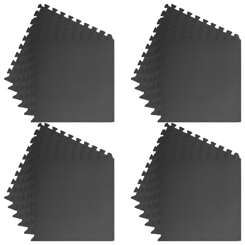 vidaXL Floor Mats 24 pcs 8.64 m² EVA Foam Black