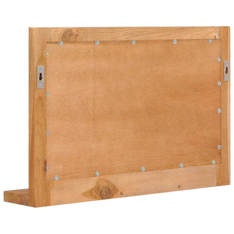 vidaXL Wall Mirror with Shelf 60x12x40 cm Solid Teak Wood