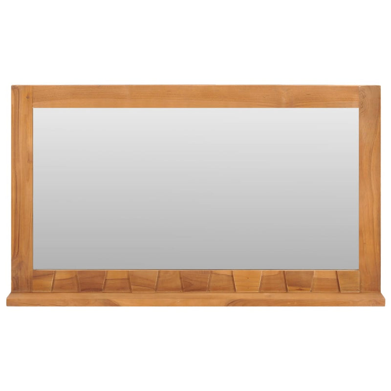 vidaXL Wall Mirror with Shelf 100x12x60 cm Solid Teak Wood
