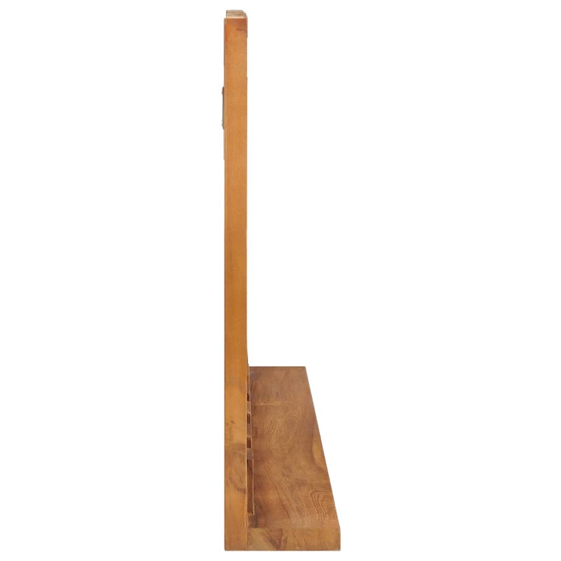 vidaXL Wall Mirror with Shelf 100x12x60 cm Solid Teak Wood