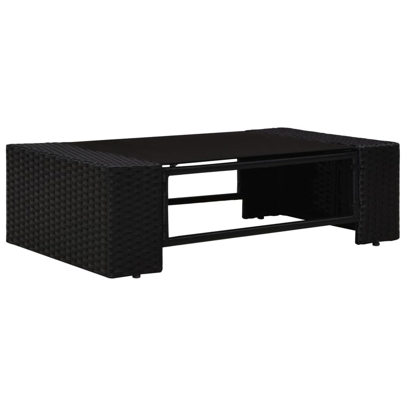 vidaXL 6 Piece Garden Lounge Set Poly Rattan Black