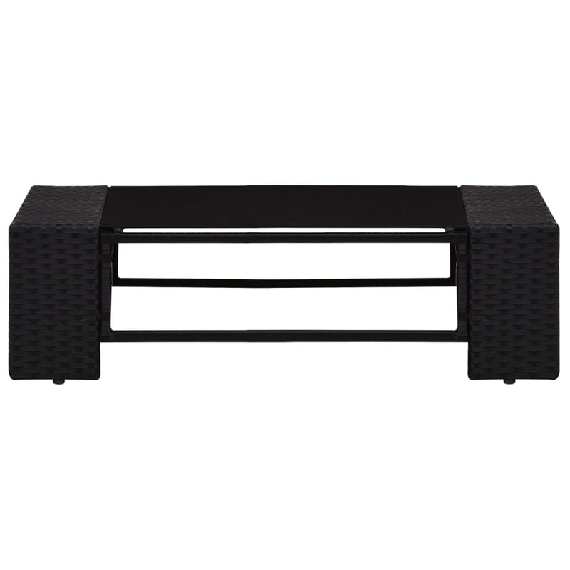 vidaXL 6 Piece Garden Lounge Set Poly Rattan Black