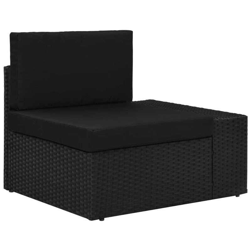 vidaXL 6 Piece Garden Lounge Set Poly Rattan Black