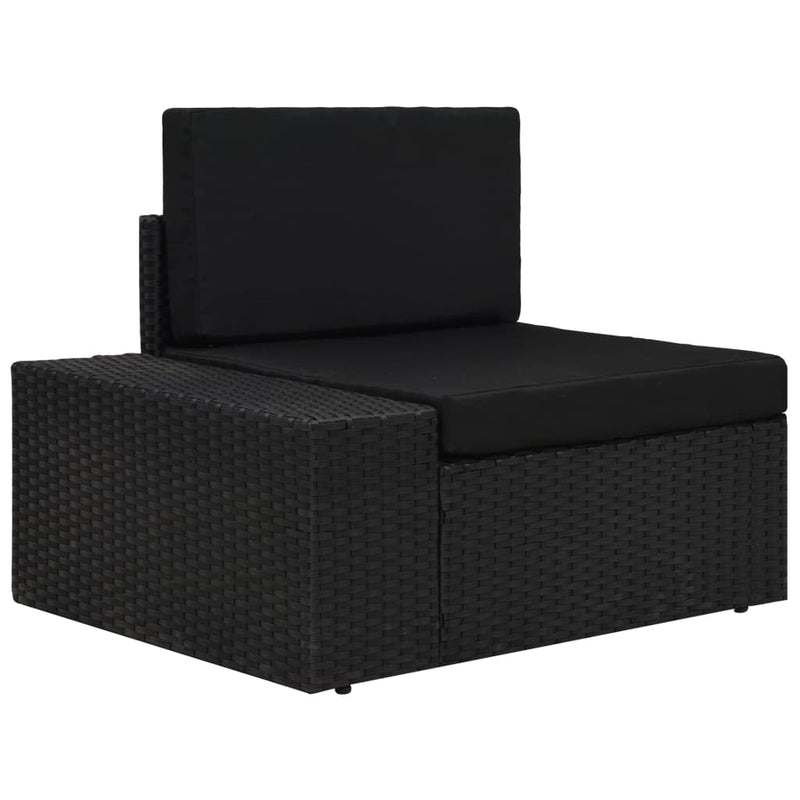 vidaXL 6 Piece Garden Lounge Set Poly Rattan Black