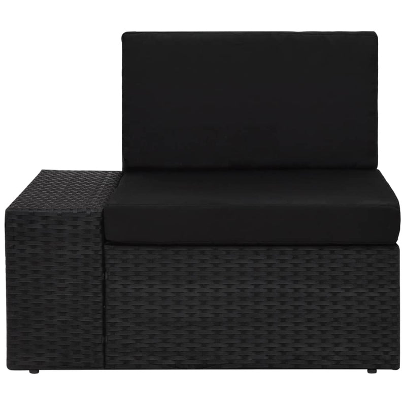 vidaXL 6 Piece Garden Lounge Set Poly Rattan Black