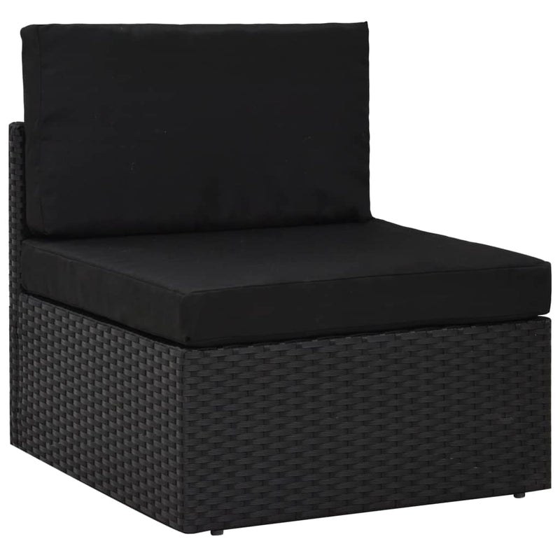 vidaXL 6 Piece Garden Lounge Set Poly Rattan Black