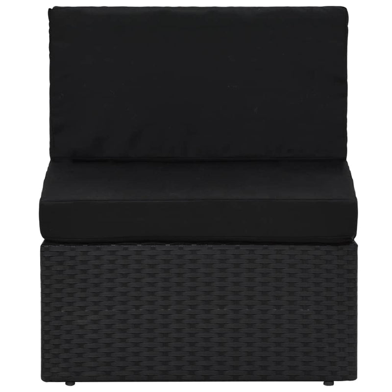 vidaXL 6 Piece Garden Lounge Set Poly Rattan Black