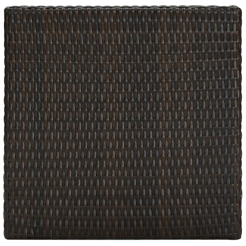 vidaXL Garden Bar Table Brown 60.5x60.5x110.5 cm Poly Rattan