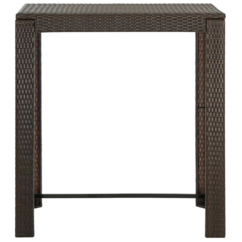vidaXL Garden Bar Table Brown 100x60.5x110.5 cm Poly Rattan