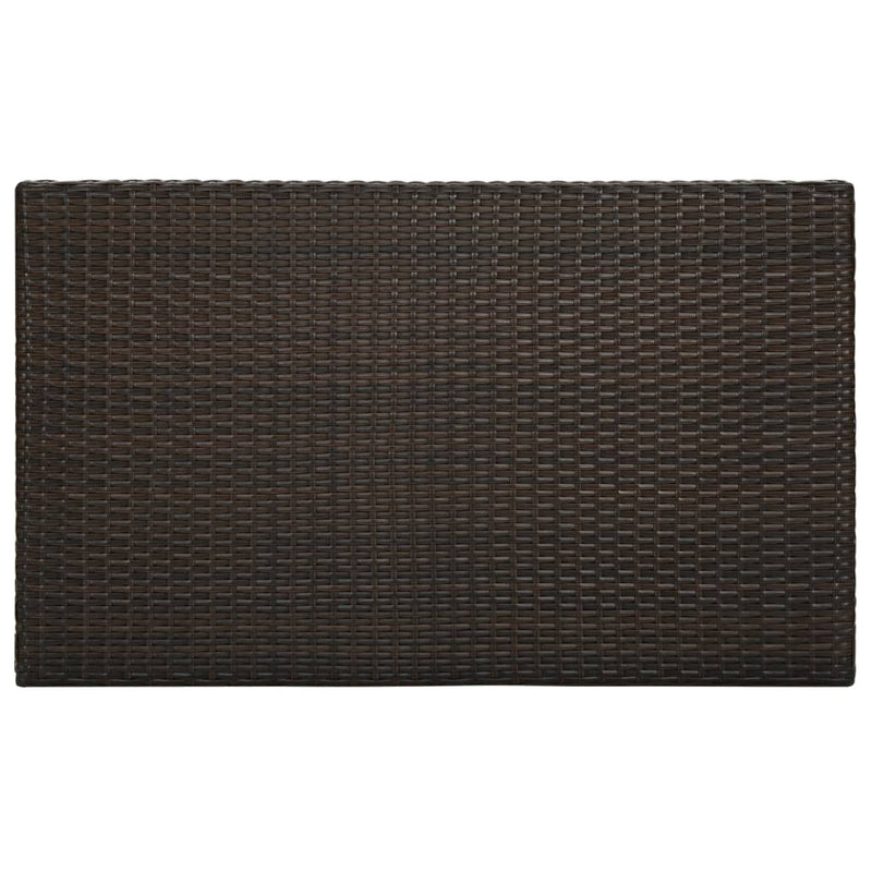 vidaXL Garden Bar Table Brown 100x60.5x110.5 cm Poly Rattan