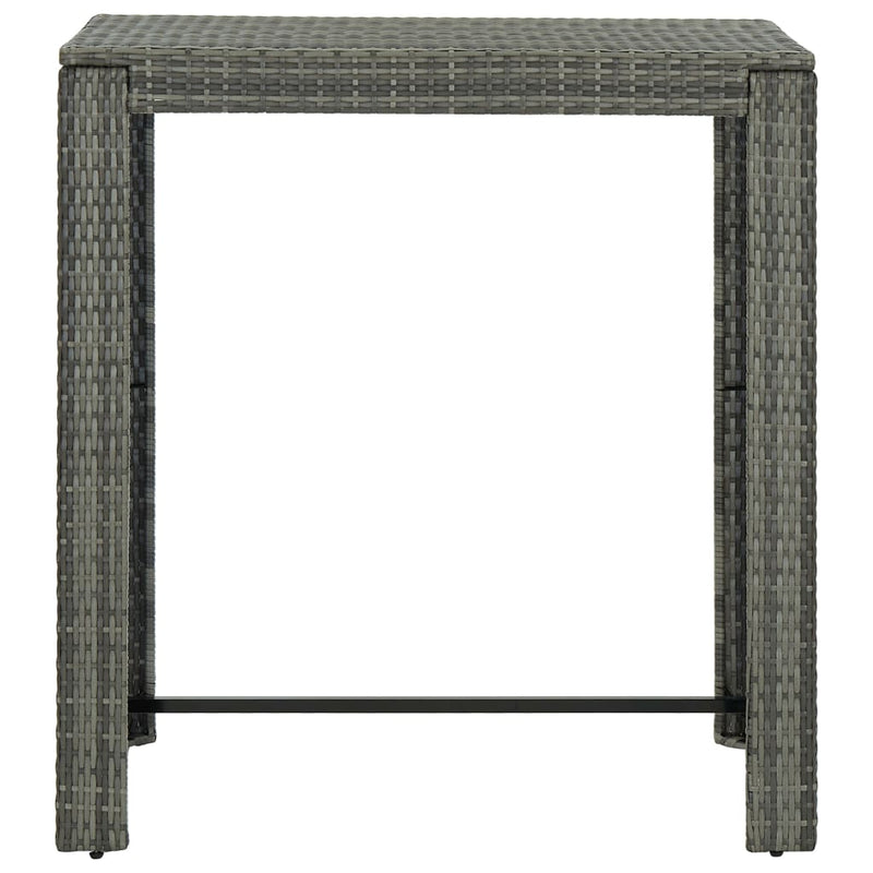 vidaXL Garden Bar Table Grey 100x60.5x110.5 cm Poly Rattan