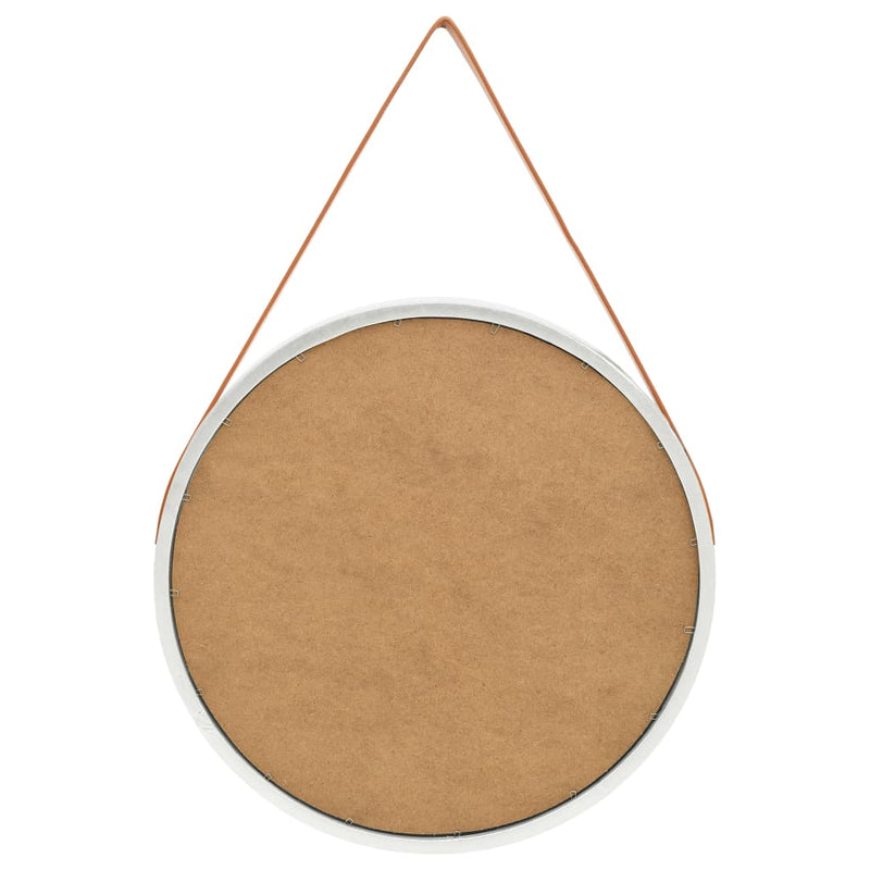 vidaXL Wall Mirror with Strap 60 cm Silver