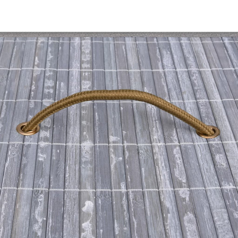 vidaXL Bamboo Laundry Basket with 2 Sections Grey 72 L