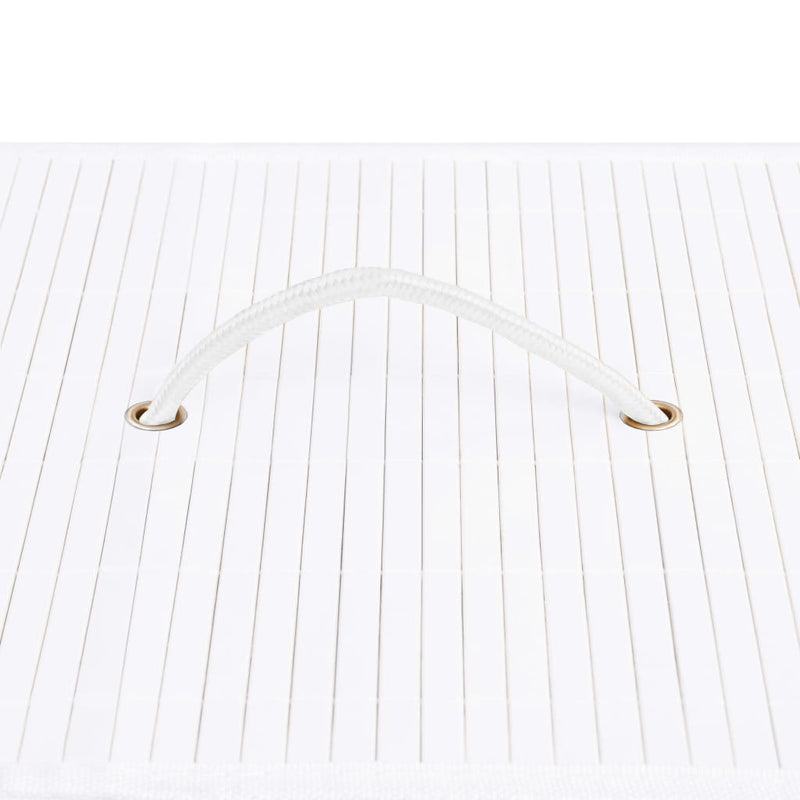 vidaXL Bamboo Laundry Basket with 2 Sections White 100 L