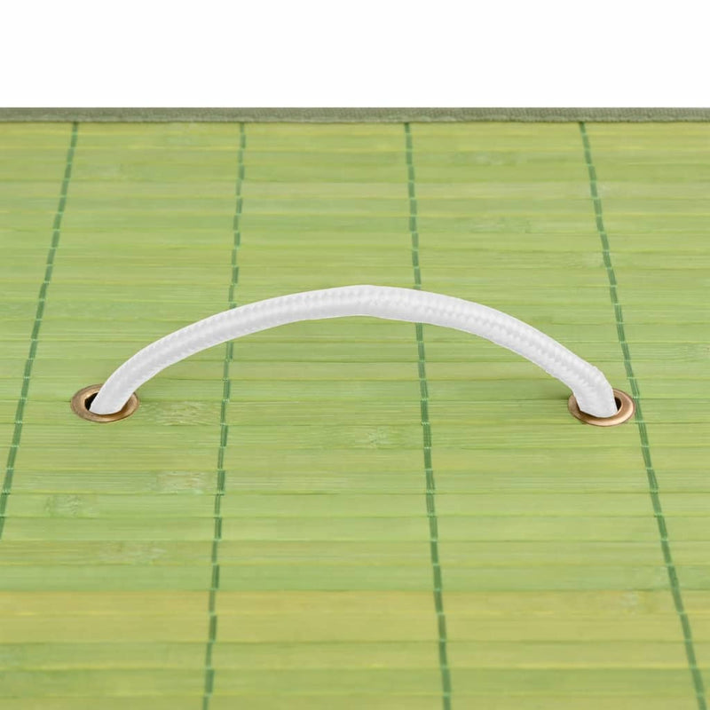 vidaXL Bamboo Laundry Basket with 2 Sections Green 100 L