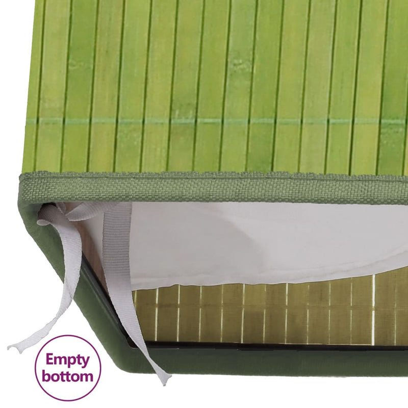 vidaXL Bamboo Laundry Basket with 2 Sections Green 100 L