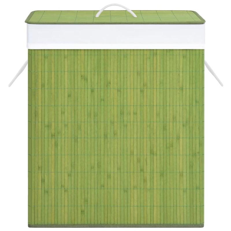 vidaXL Bamboo Laundry Basket with Single Section Green 83 L