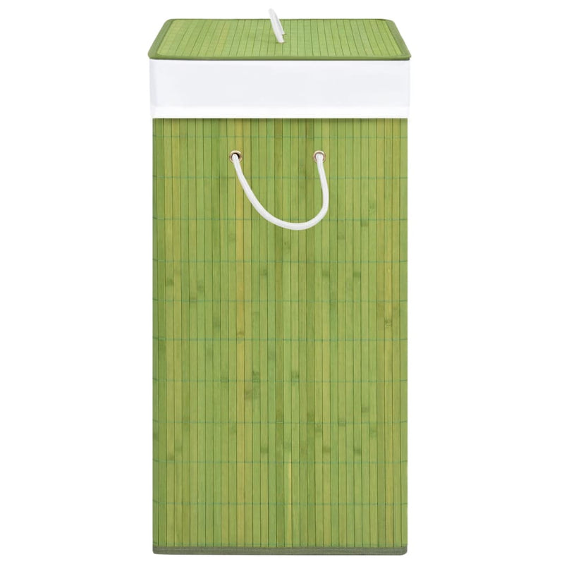 vidaXL Bamboo Laundry Basket with Single Section Green 83 L