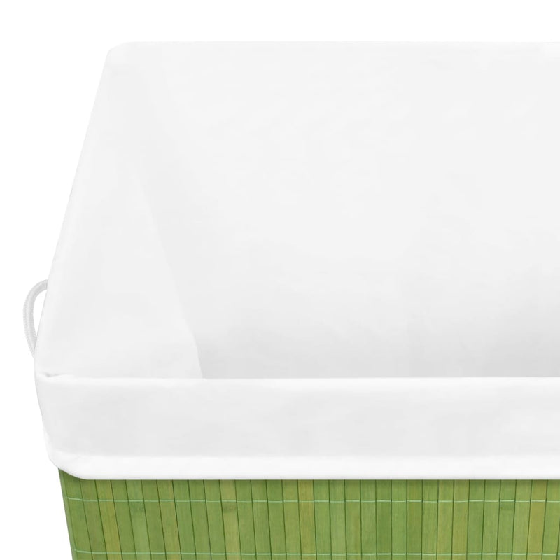 vidaXL Bamboo Laundry Basket with Single Section Green 83 L