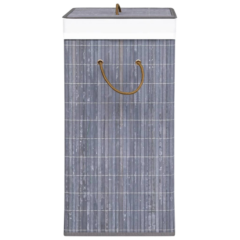 vidaXL Bamboo Laundry Basket with Single Section Grey