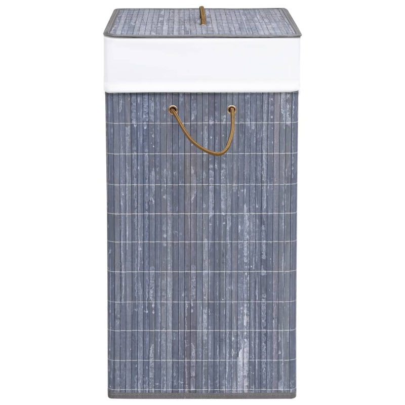 vidaXL Bamboo Laundry Basket with Single Section Grey 83 L
