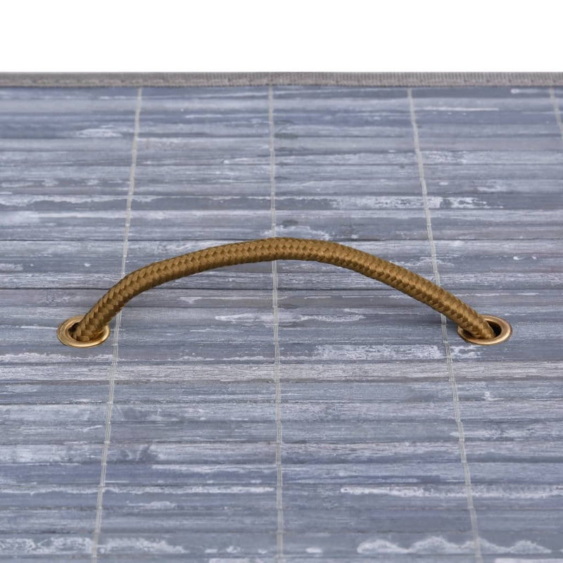 vidaXL Bamboo Laundry Basket with Single Section Grey 83 L