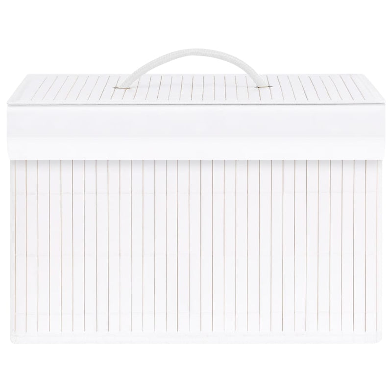 vidaXL Bamboo Storage Boxes 4 pcs White