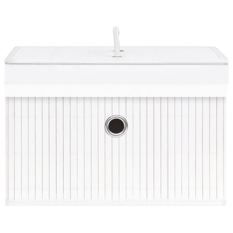 vidaXL Bamboo Storage Boxes 4 pcs White