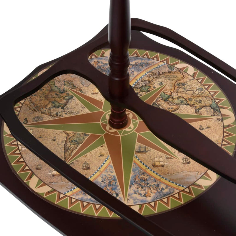 vidaXL Freestanding Globe Bar Wind Stand Eucalyptus Wood Green