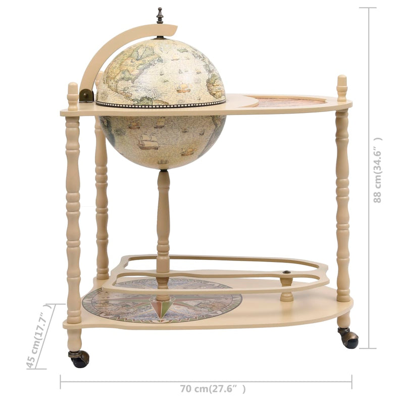 vidaXL Freestanding Globe Bar Wine Stand Eucalyptus Wood Green