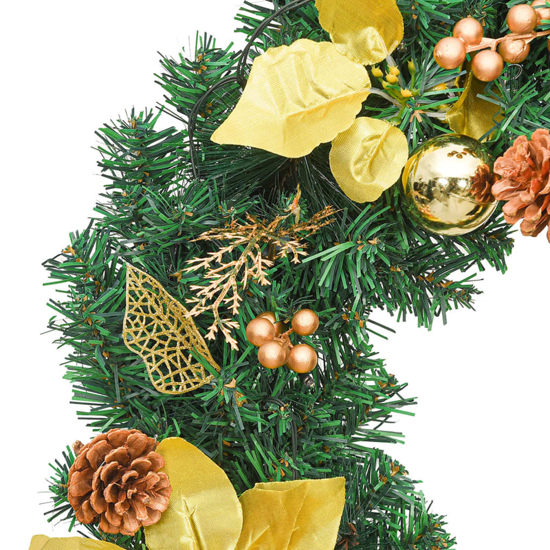 vidaXL Christmas Garland with LED Lights Green 2.7 m PVC
