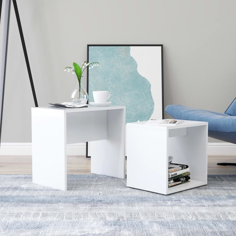 vidaXL Coffee Table Set White 48x30x45 cm Engineered Wood