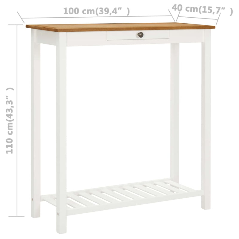 vidaXL Bar table 100x40x110 cm Solid Oak Wood