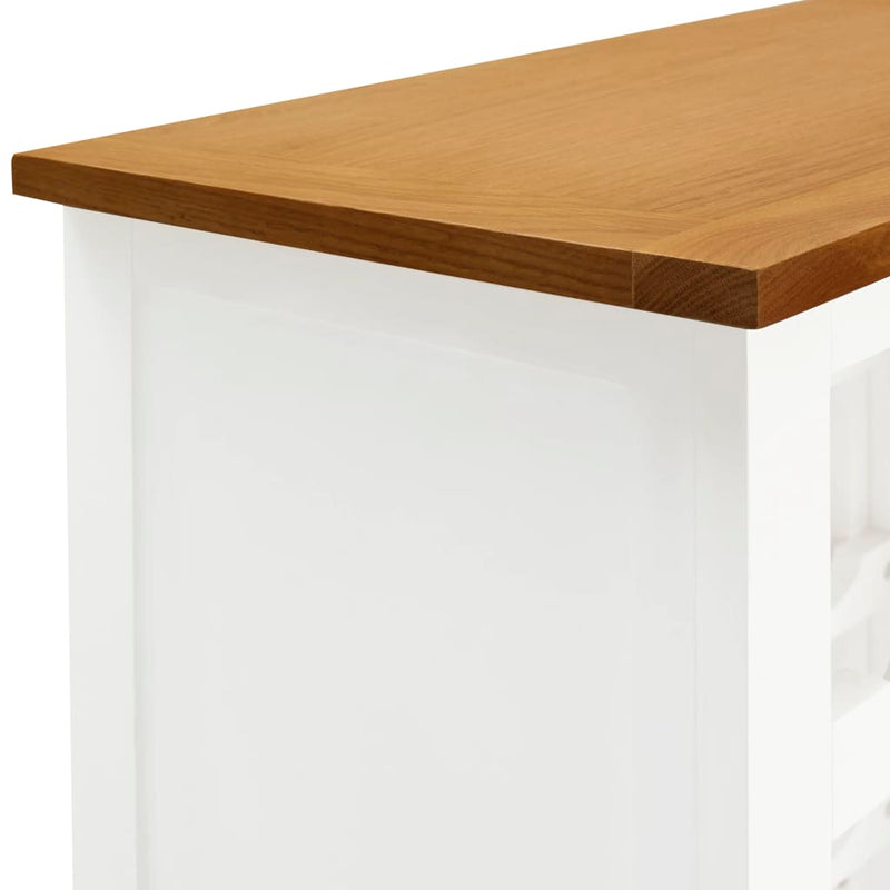 vidaXL Wine Cabinet 56x32x110 cm Solid Oak Wood