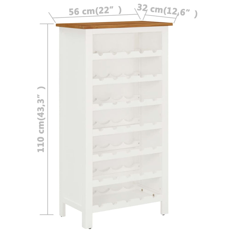 vidaXL Wine Cabinet 56x32x110 cm Solid Oak Wood