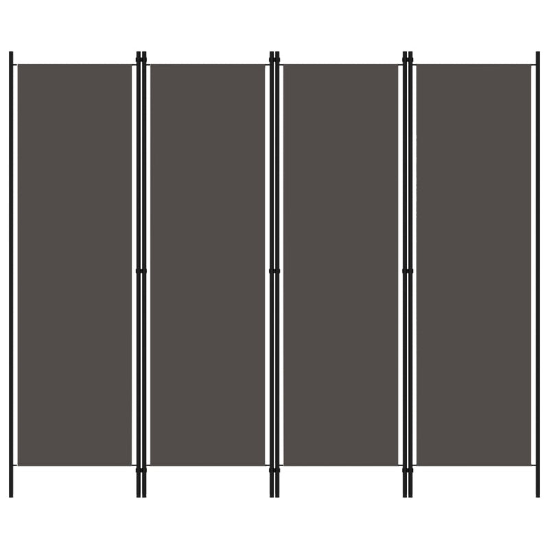 vidaXL 4-Panel Room Divider Anthracite 200x180 cm