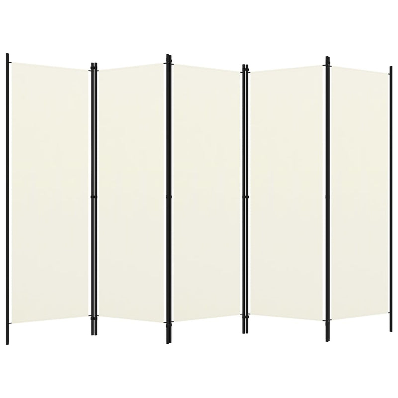 vidaXL 5-Panel Room Divider White 250x180 cm