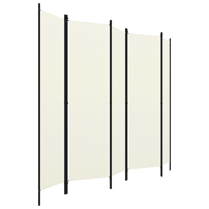 vidaXL 5-Panel Room Divider White 250x180 cm