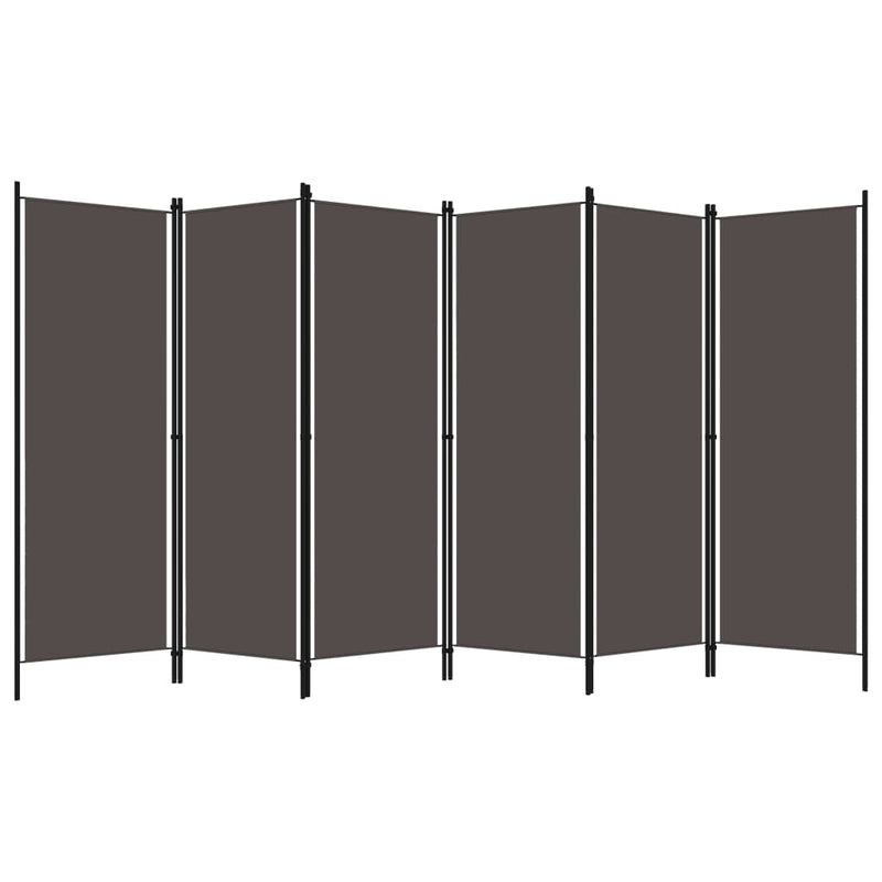 vidaXL 6-Panel Room Divider Anthracite 300x180 cm